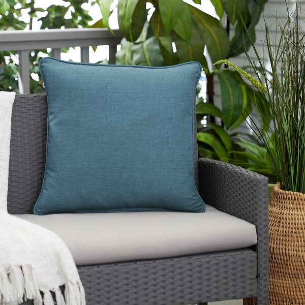 Sunbrella Denim Blue Indoor Outdoor Pillows Set of 2 Corded On