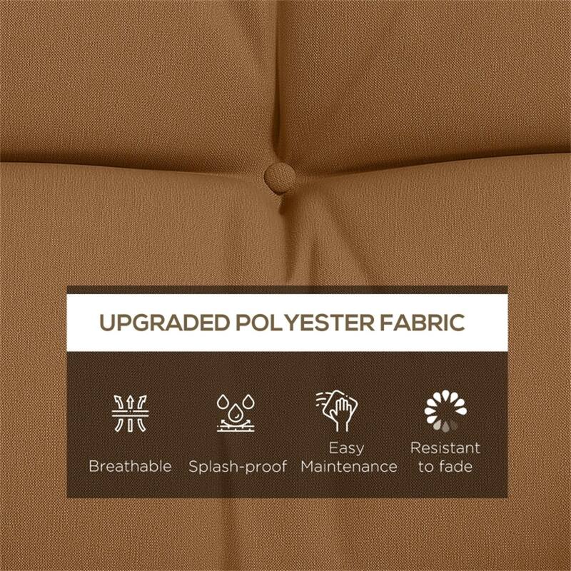 4 Piece Tufted Bench Cushion Set Seat Back and Pillows Polyester Indoor Outdoor 59 Inch Bench - 59" L x 19.75" W x 4" H