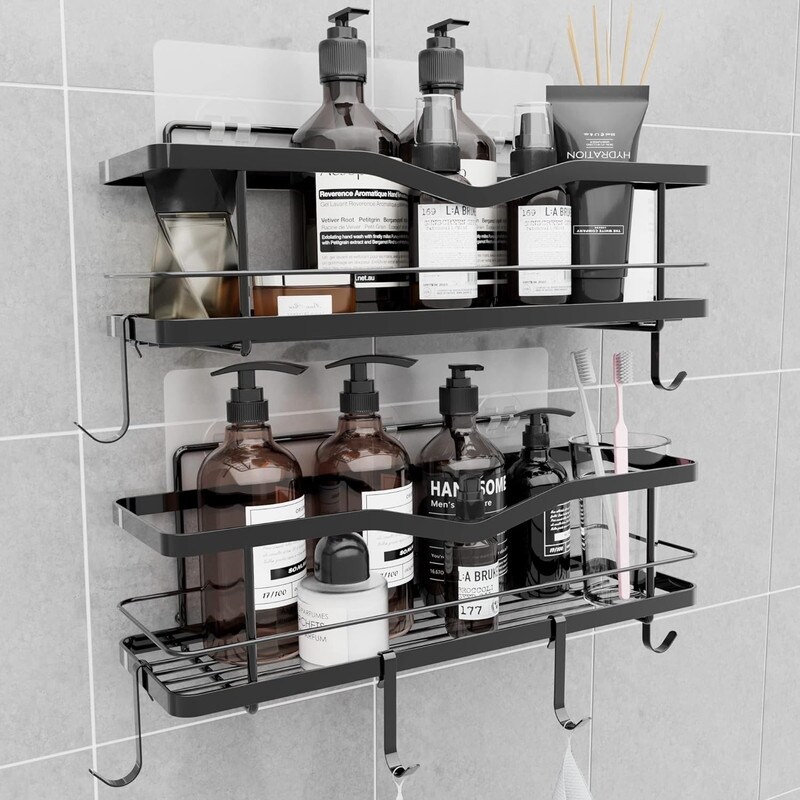 5 Pack Adhesive Shower Caddy No Drilling Stainless Steel Shower Rack - Bed  Bath & Beyond - 39136392