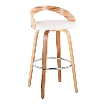 Carson Carrington Stavanger 30" Fixed-Height Bar Stool with Bent Wood Legs & Round Footrest (Set of 2)