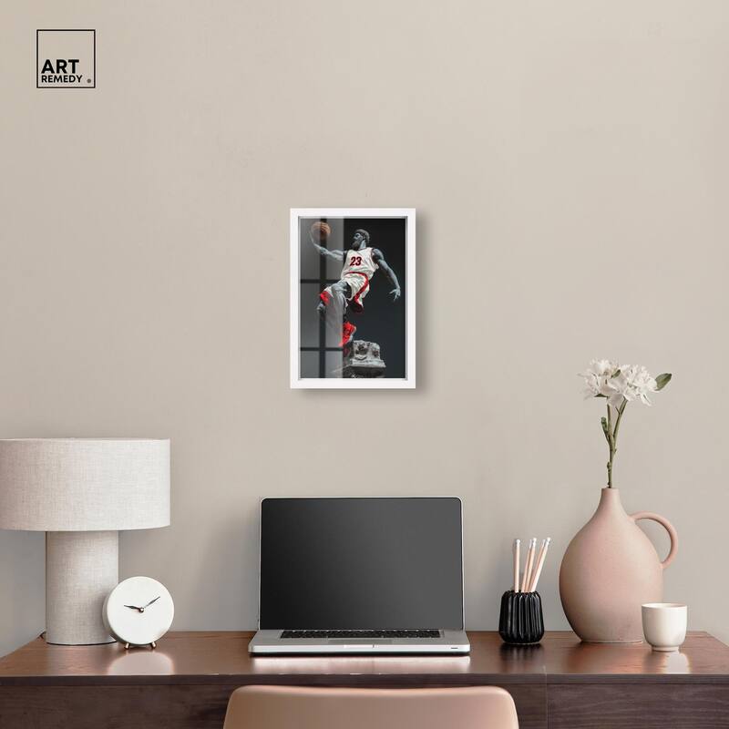 Basketball White Uniform Shadowbox by Art Remedy
