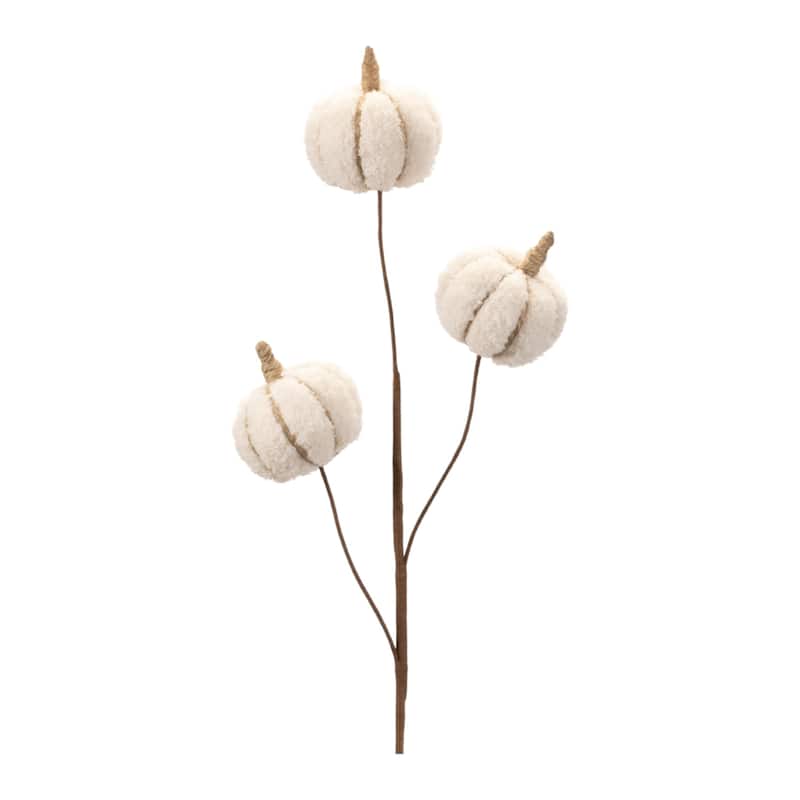 HomeRoots Six Cream Cream Fall Mini Pumpkins Wreath Sprays