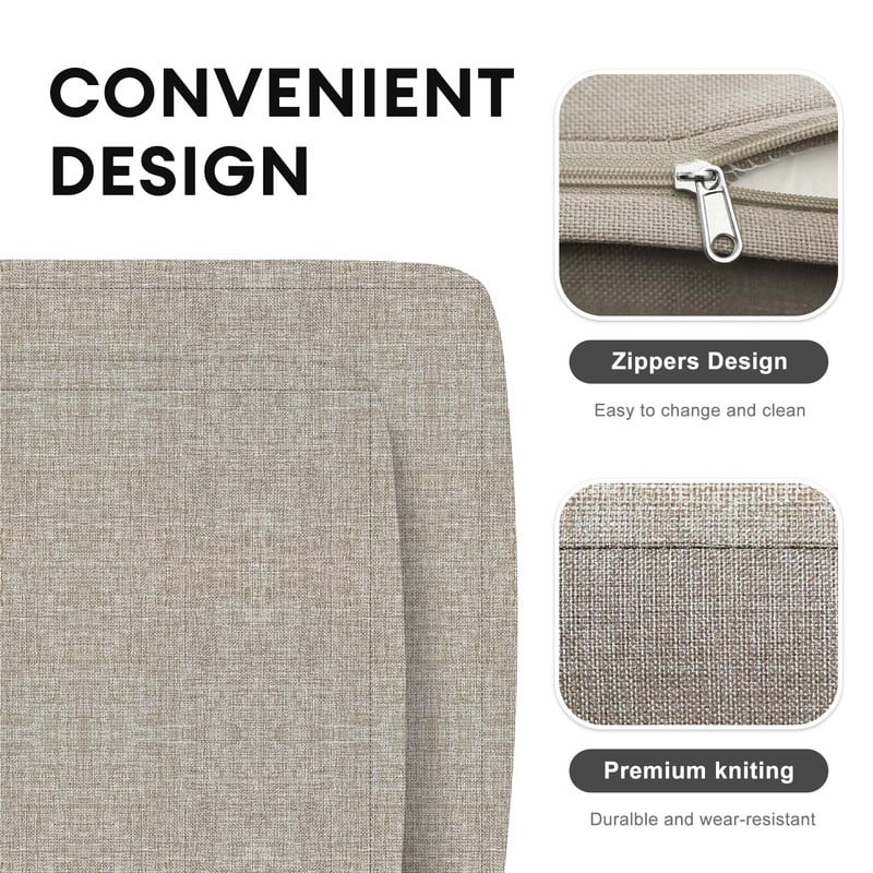 FINCATI 27" × 27" Sectional Cushion Slipcover, Outdoor Cushion Replacement Cover, Patio Seat Cover 27 Inches (COVER ONLY!)