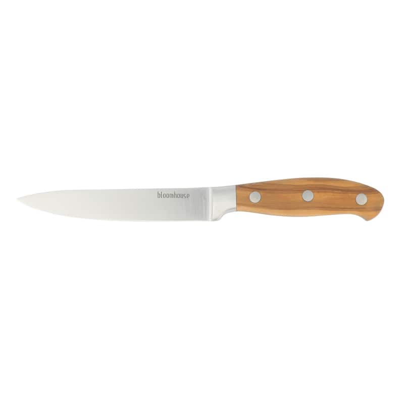 Bloomhouse 5 Inch German Steel Utility/Boning Knife W/ Italian Olive Wood Forged Handle