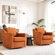 preview thumbnail 19 of 101, Modern Swivel Upholstered Armchair Accent chair Set of 2 CHENILLE ORANGE