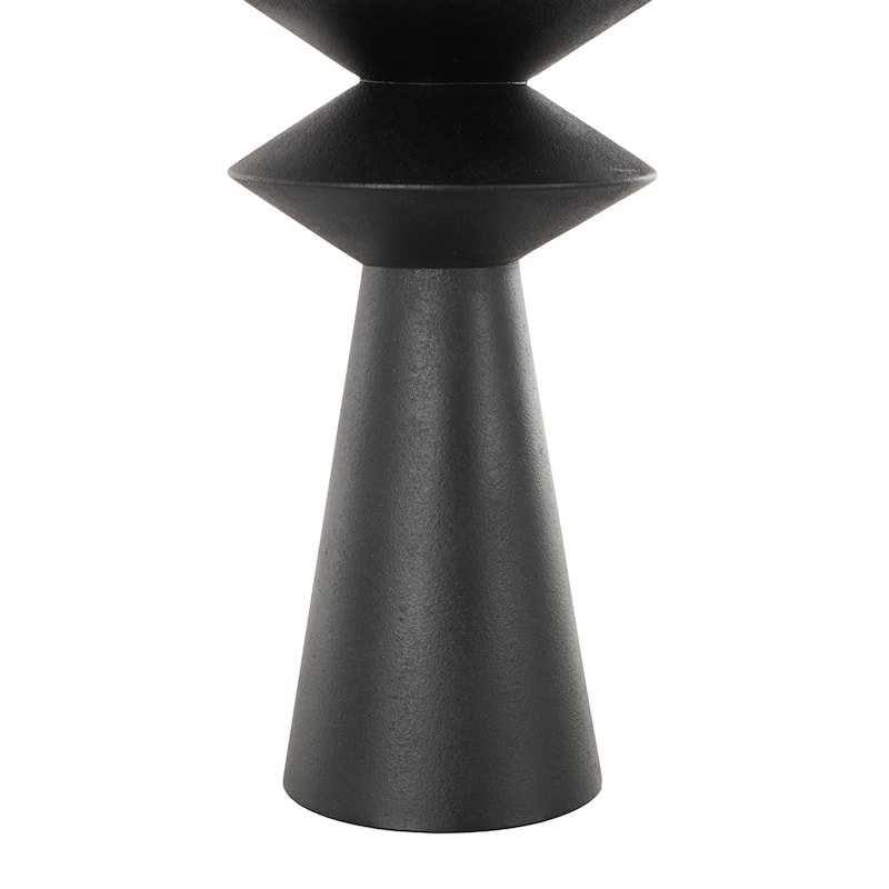 Metal Art Deco Fluted Decorative Vase - Black - Roche River Decor - 8"W x 8"L x 26"H
