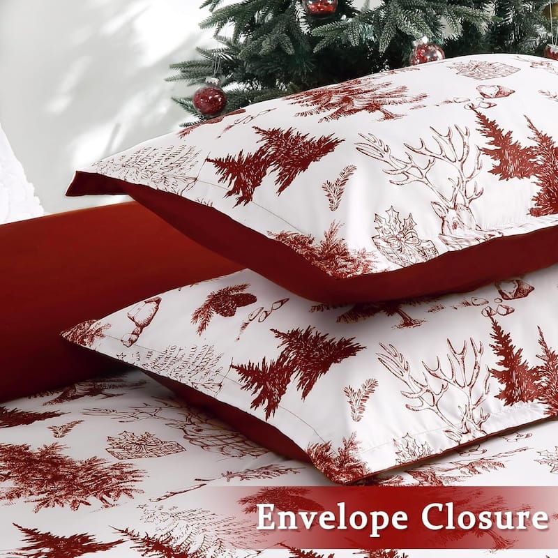 Christmas Holiday Decorative Duvet Cover and Pillow Shams Set, Bedding Set