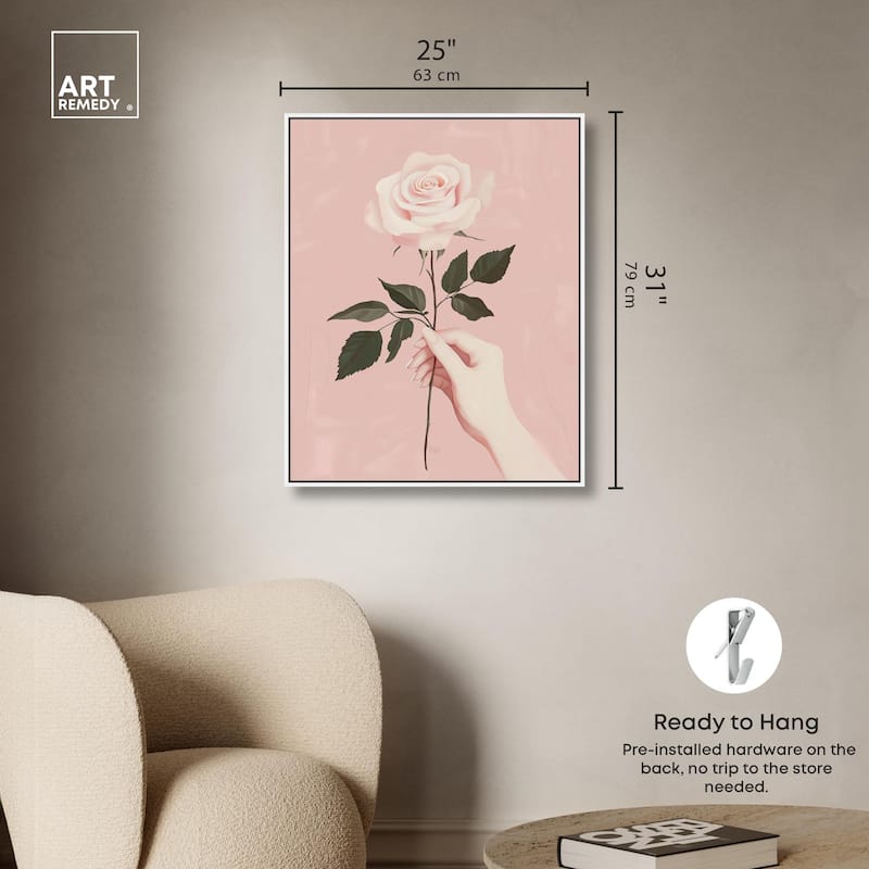 Gift of a Rose Canvas by Art Remedy