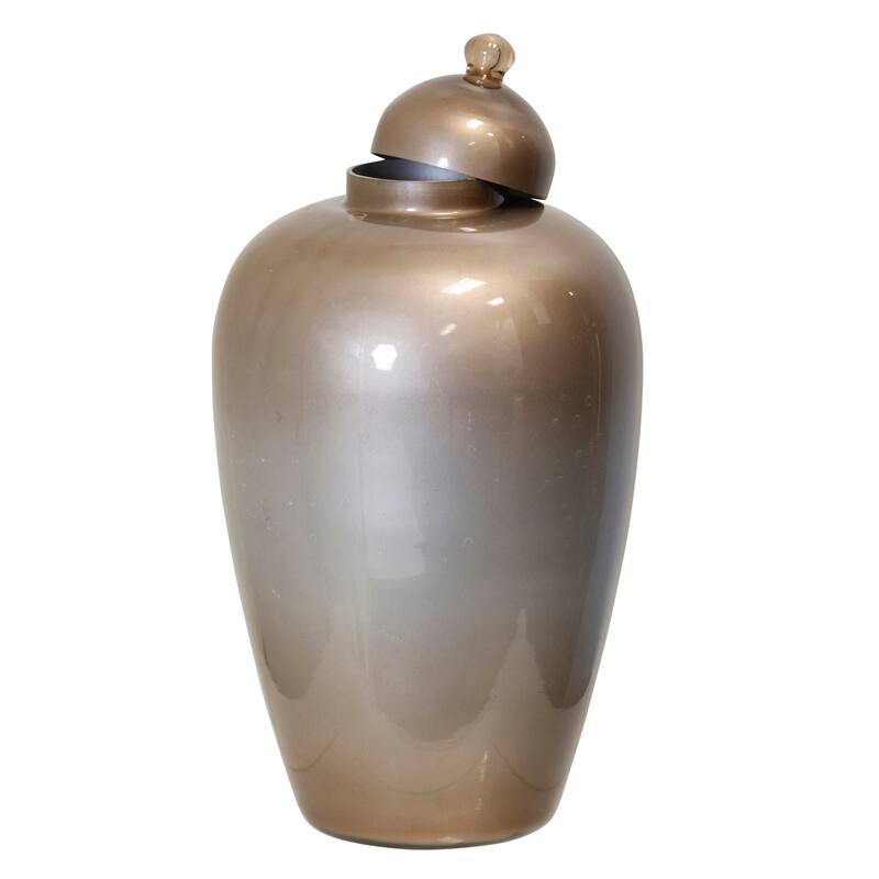 StyleCraft Two-Tone - Glass Jar - Silver, Brown - 7.5" x 14"