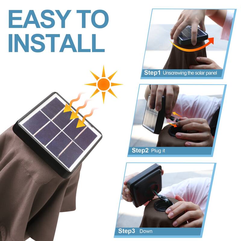 ABCCANOPY 10.5FT Outdoor Patio Solar Umbrella with 32LED Lights