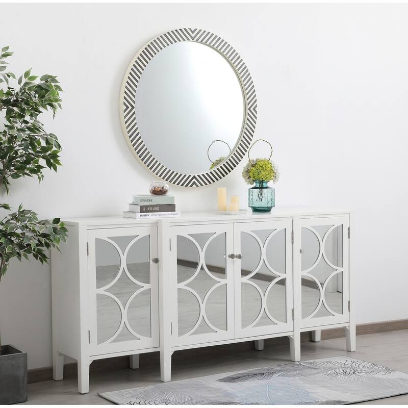 Carson Carrington Labben Round Chevron Mirror