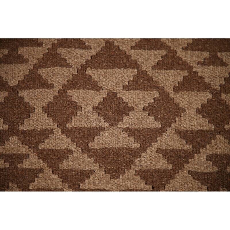 Geometric Kilim Oriental Rug Flat-weave Wool Carpet - 3'3" x 4'9"