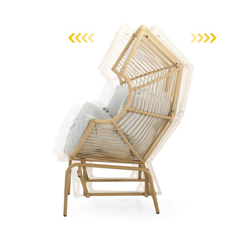 Palos Outdoor Wicker Glider Chair - Light Brown (Excluding the table)