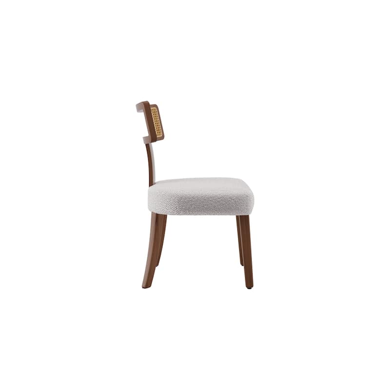Mid Century Dining Chairs Set of 2,Solid Wood and Rattan Net Back