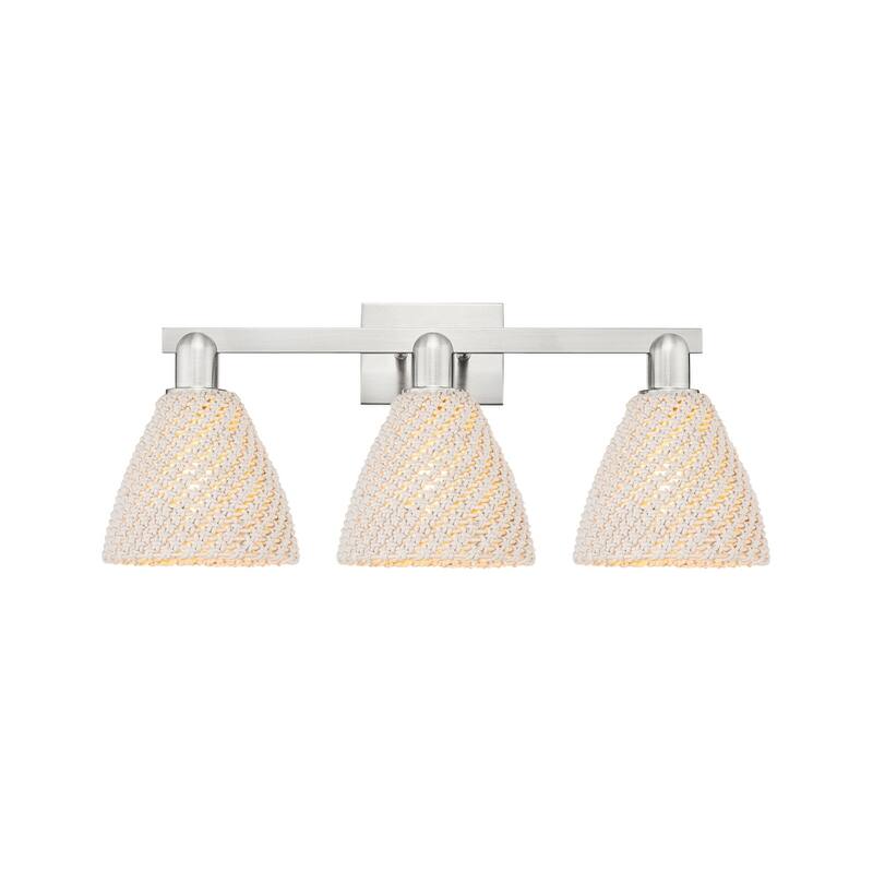 Innovations Lighting 716-3W-11-26 Natural Ballston Dome Vanity Natural - Brushed Satin Nickel / Natural