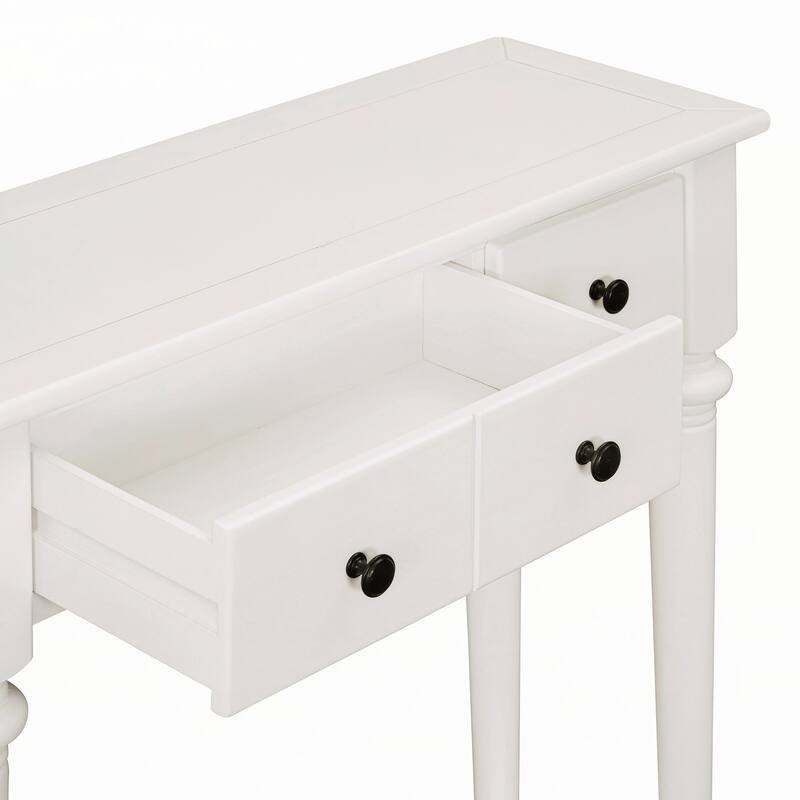 Entryway Table with 4 Drawers(White)