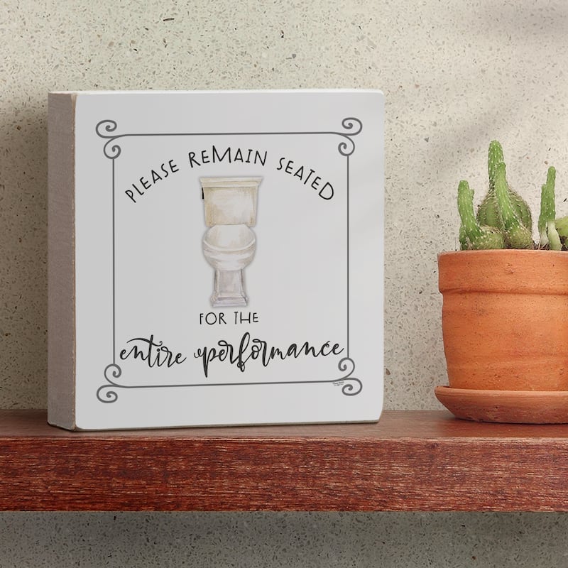 Wood Block Décor Message Performance Sign, 3.75 inches Square, Made in The USA - Multi-56