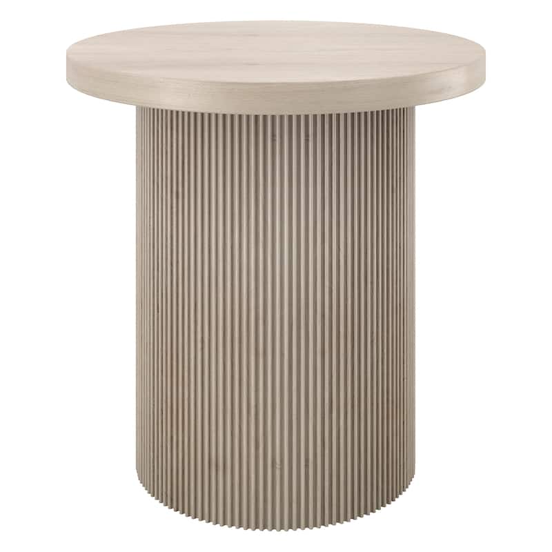Isa 22" Wide Round Fluted Side Table - 22" Wide