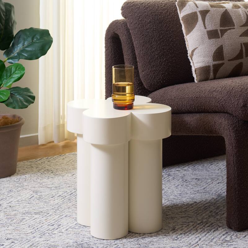 SAFAVIEH Home Bastien Accent Table, Fully Assembled - 15"W x 15"D x 16"H - Ivory