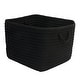 preview thumbnail 11 of 21, Modern Farmhouse Braided Mudroom Storage 12"x10"x8" - Ebony