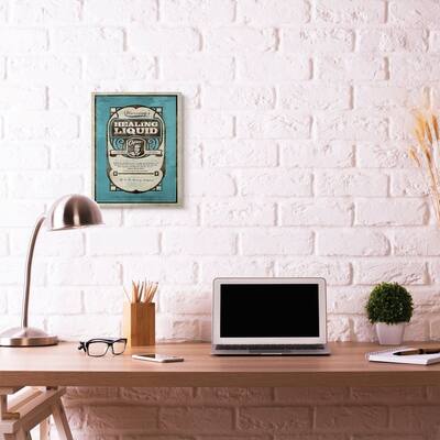 Stupell Industries Healing Liquid Coffee Vintage Comic Book Blue Design Canvas Wall Art, Proudly Made in USA