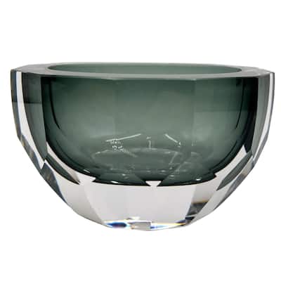 4" High Premium Contemporary Glass Vase in Grayish Blue