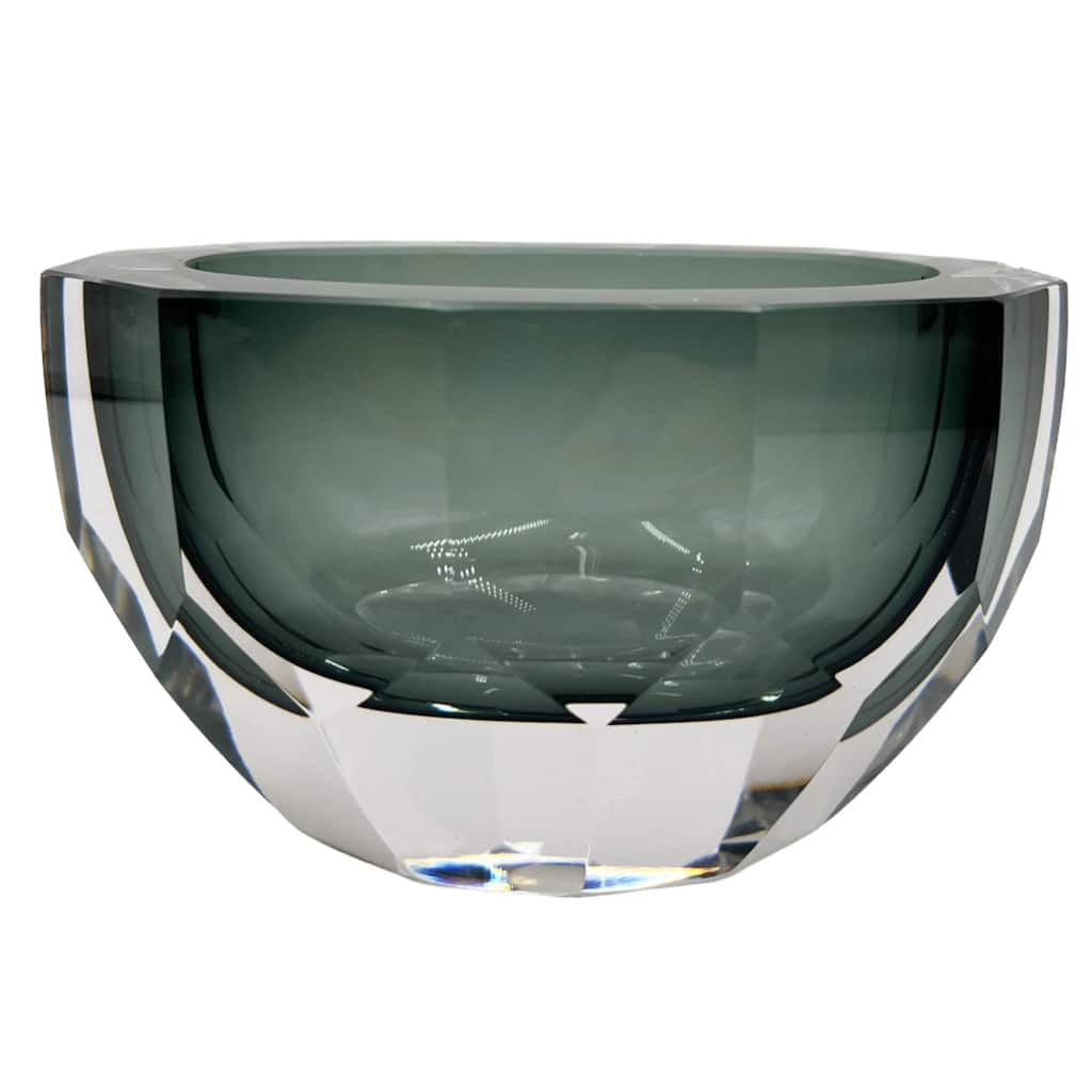 4" High Premium Contemporary Glass Vase in Grayish Blue