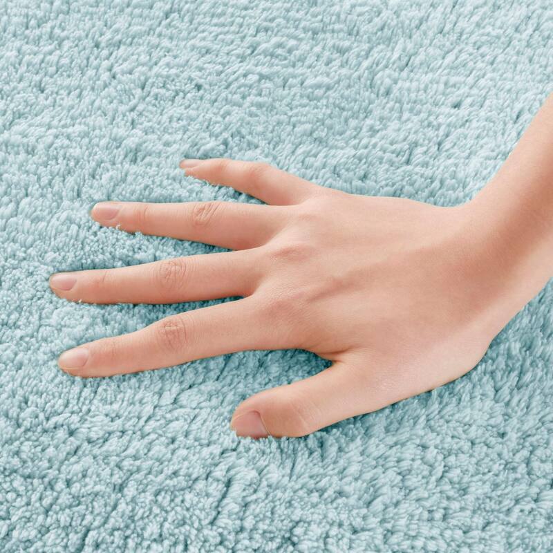 1 PCS 17x24"Tufted 3000 GSM Reversible Bath Rug Blue - 2' x 1'