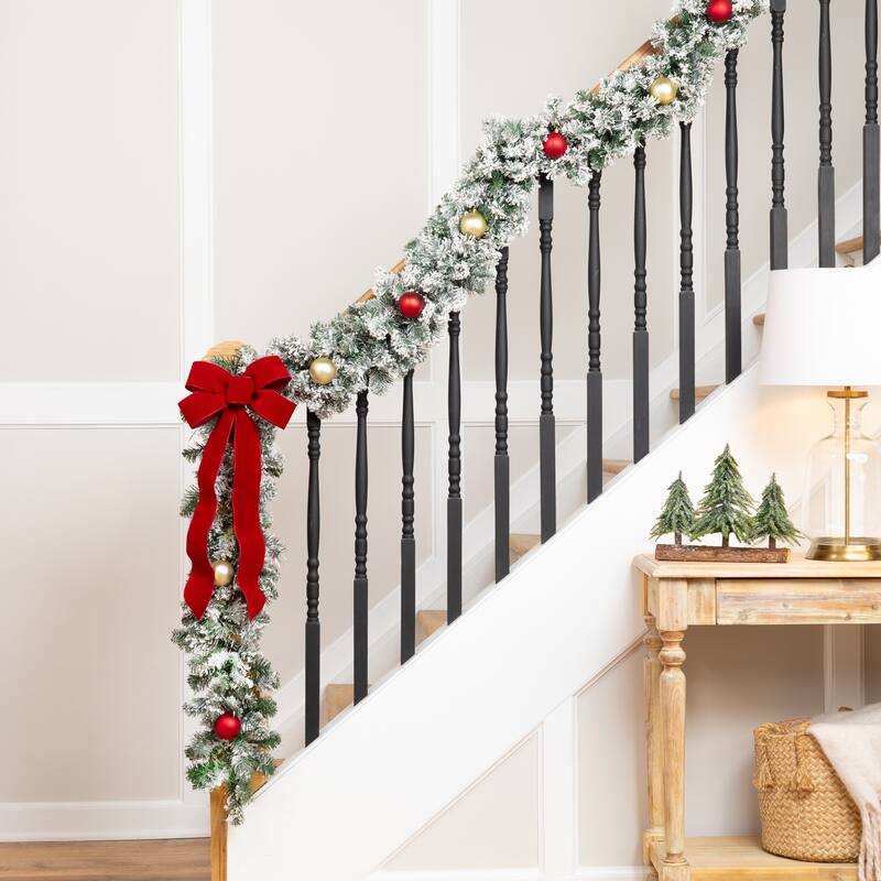 Flocked Madison Pine Artificial Christmas Garland - 9' x 10" - Unlit
