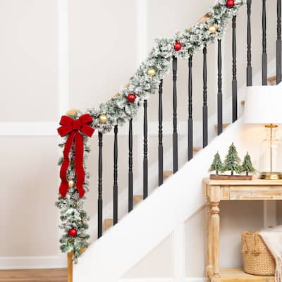 Flocked Madison Pine Artificial Christmas Garland - 9' x 10" - Unlit