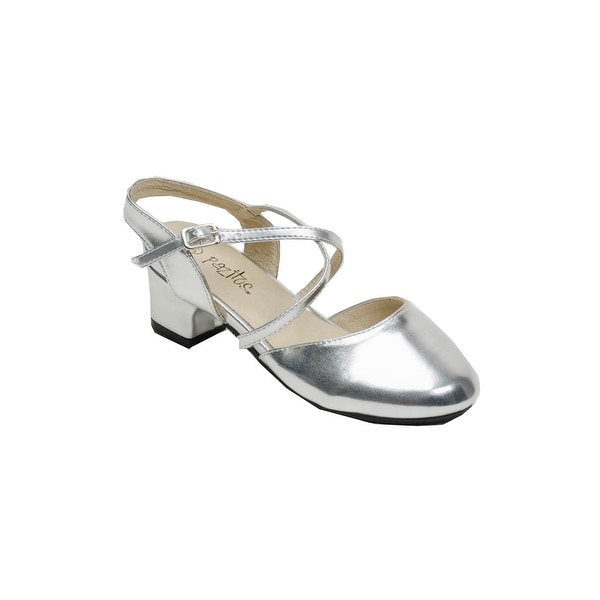 silver medium heel shoes