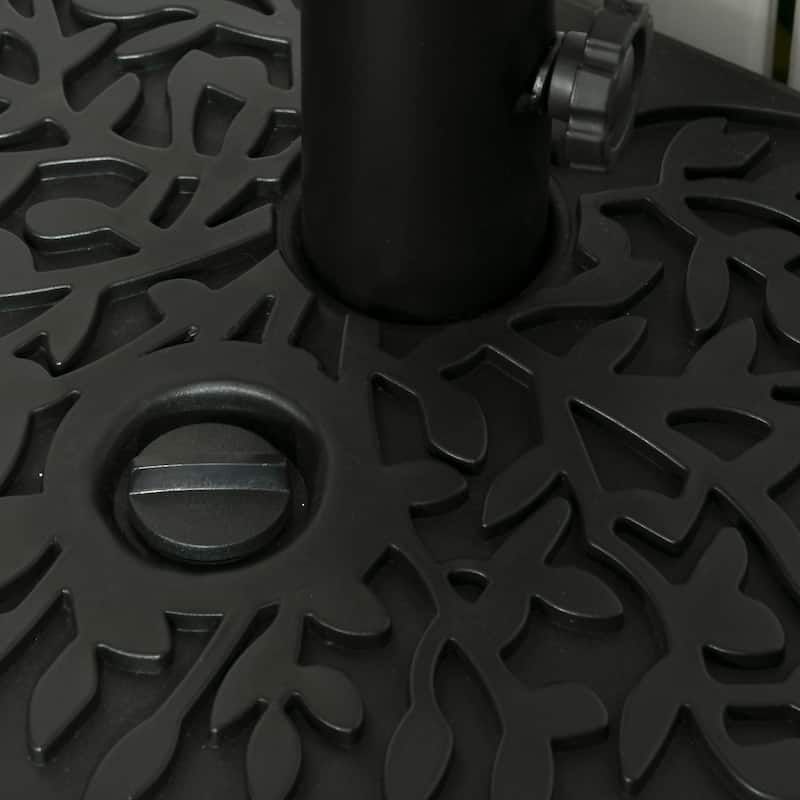 Outsunny Half Round Umbrella Base, Sand or Water Filled Half Patio Umbrella Stand Holder for Lawn, Deck, Backyard and Garden