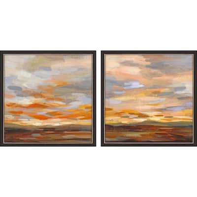 High Desert Sky S/2 Framed Art Giclee Under Glass - Orange