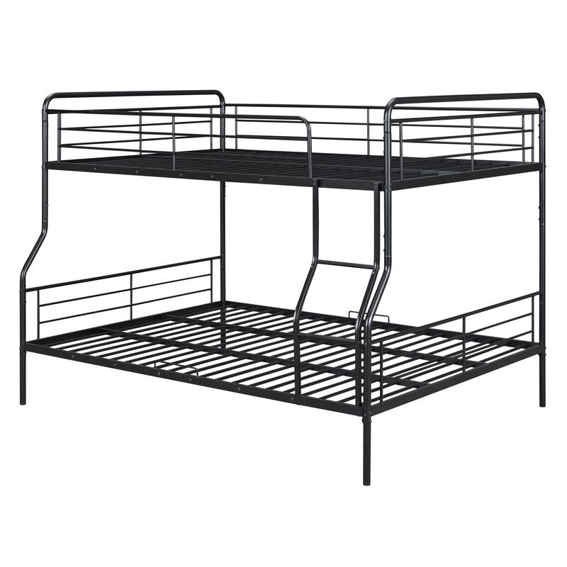 Full XL Over Queen Metal Bunk Bed with Included Ladder for Easy Access to Upper Bunk