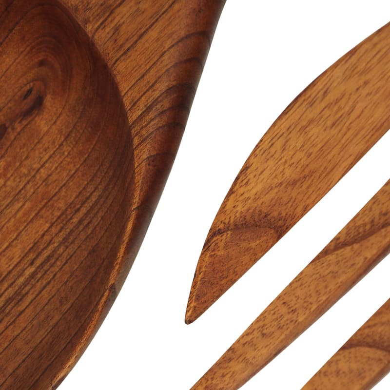 Oversized Wooden Fork & Spoon Wall Decor - Rustic Minimalist Art,