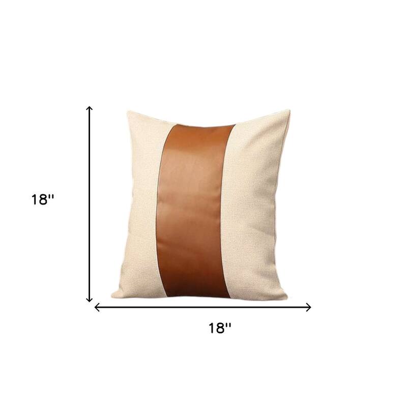 Set Of Two 18" X 18" Grey And Brown Polyester Geometric Zippered Pillow