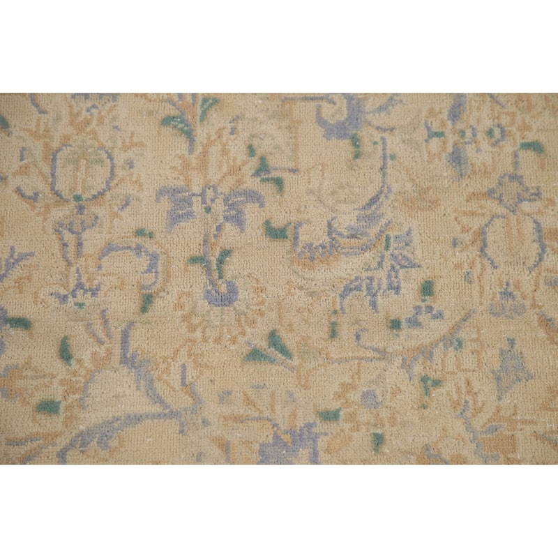 Hand Knotted Oriental 100% Wool Carpet Traditional Floral Peach Mashad Area Rug - 12' 7'' X 9' 4''