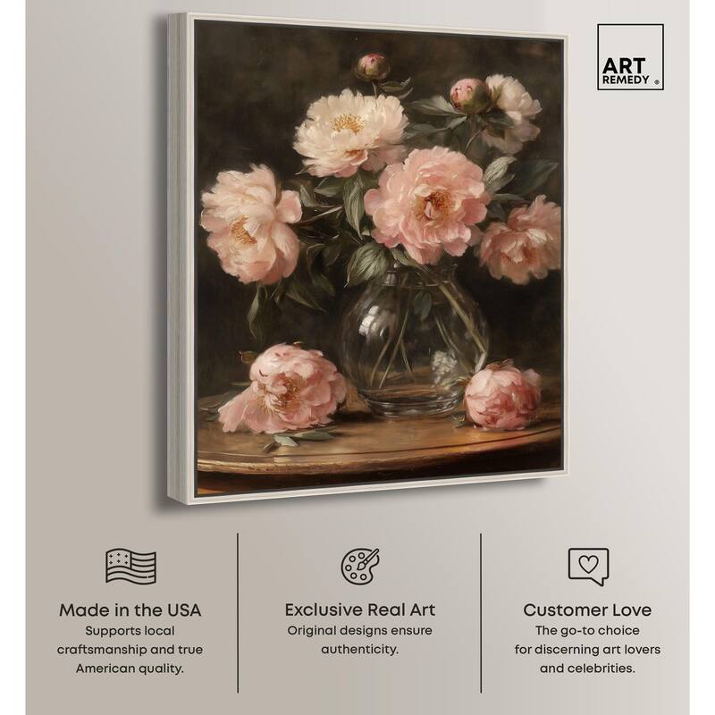 Vintage Velvet Vase Canvas by Art Remedy