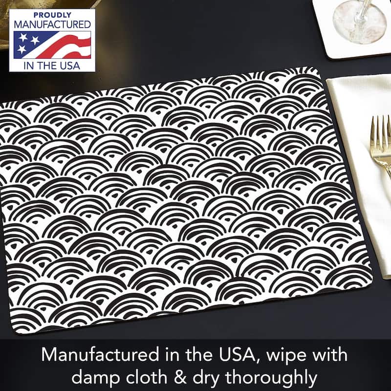 Arches Decorative Hardboard Placemats with Protective Cork Backing 4 Pack Heat Tolerant and Easily Wipes Clean