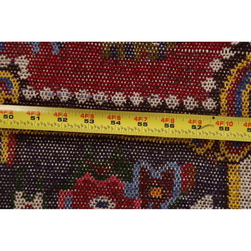 Hand Knotted Oriental 100% Wool Carpet Traditional Floral Pink Bakhtiari Area Rug - 4' 10'' X 3' 9''