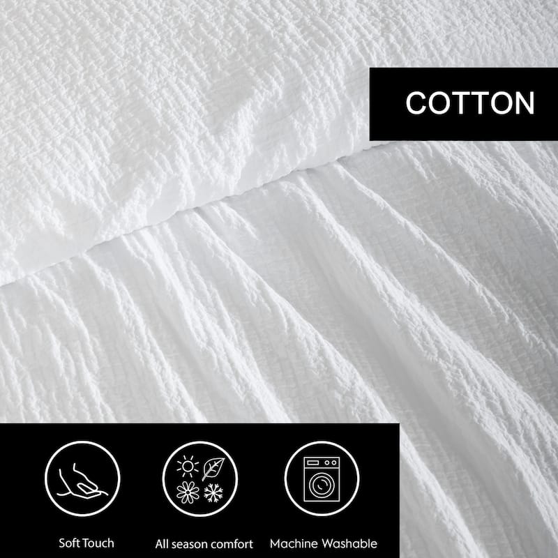 Vera Wang Puckered Texture Cotton Duvet Cover Set