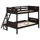 preview thumbnail 13 of 35, Contemporary Twin over Full Bunk Bed with Masculine Style Frame, Angled Ladder, Guardrails and Convertible Design