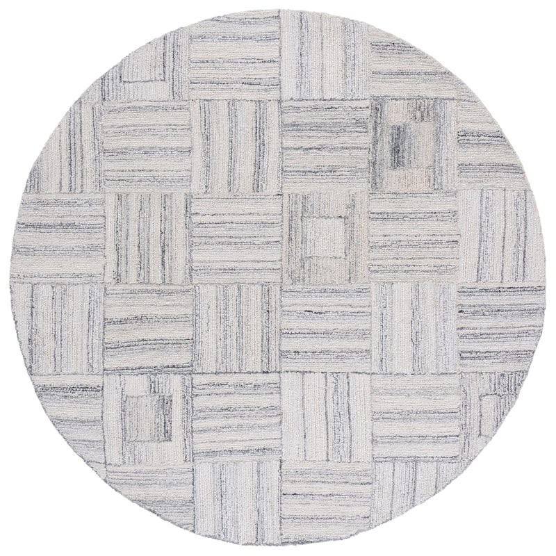 SAFAVIEH Handmade Abstract Sylvelin Contemporary Wool Rug - 6' Round - Grey