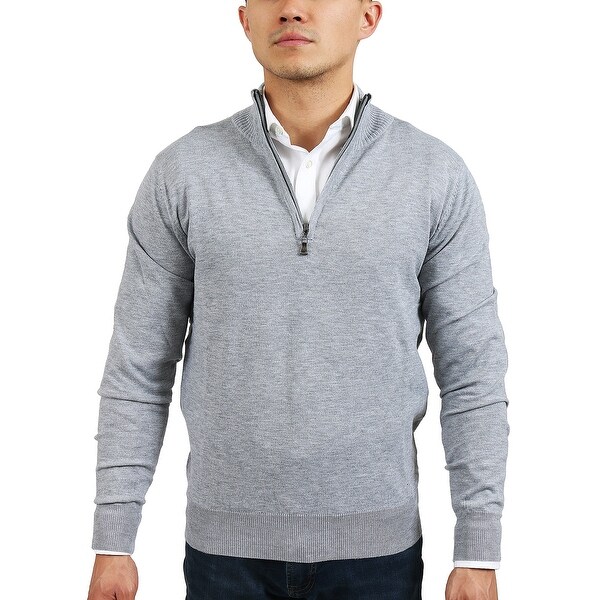mens grey half zip sweater
