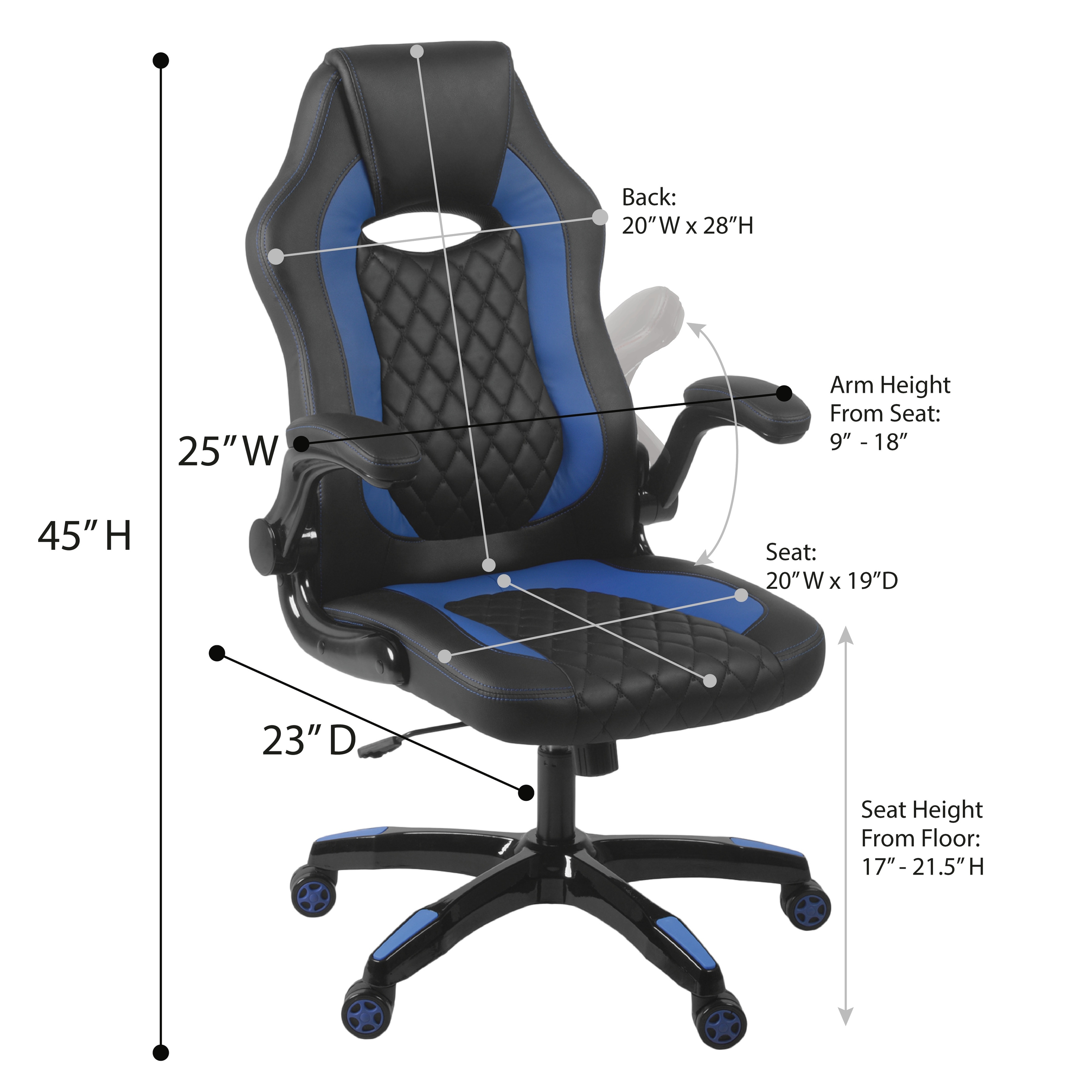 Modern Flip Up Arm Gaming Chair by Regency Seating Bed Bath
