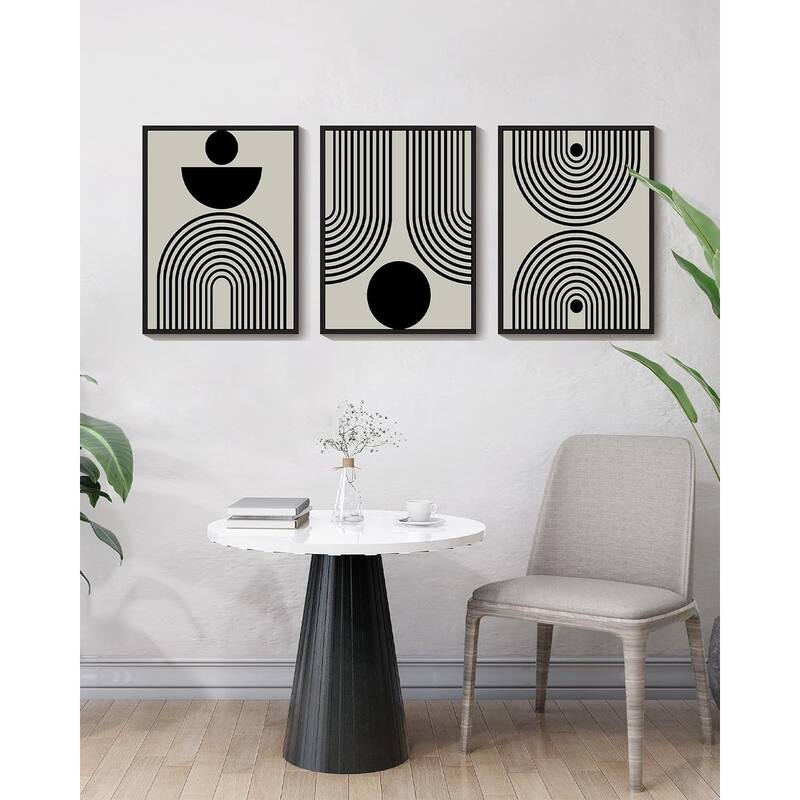 Black Abstract Wall Art Geometry Minimalist