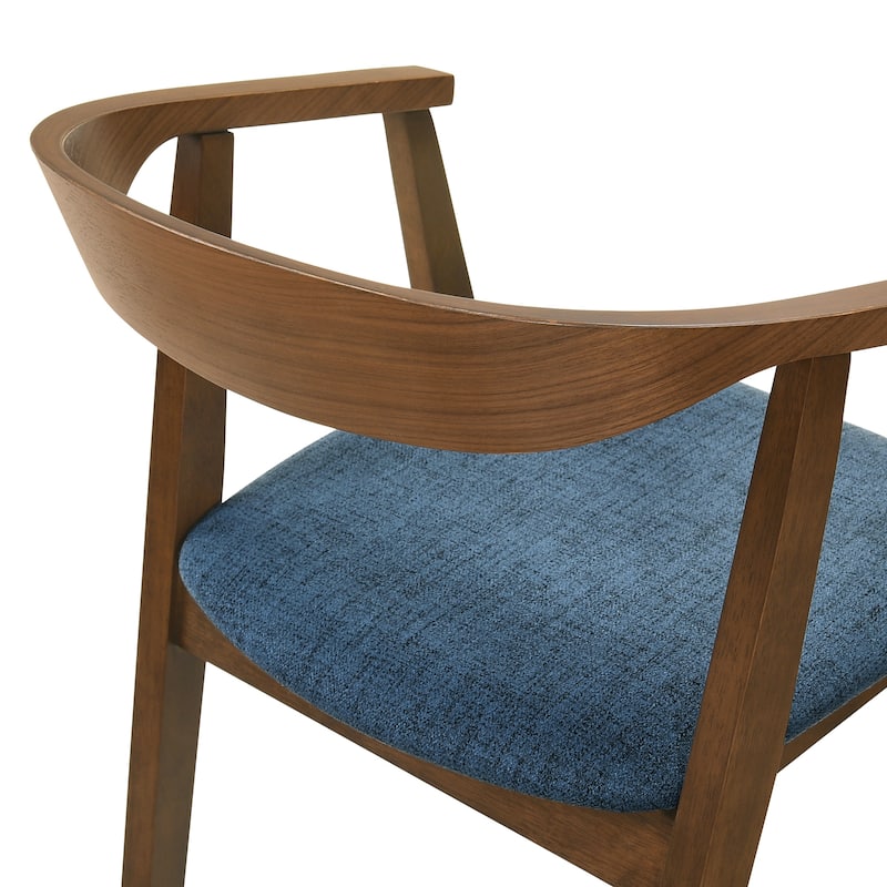 Santana Mid-Century Modern Upholstered Wood Dining Chairs - Set of 2