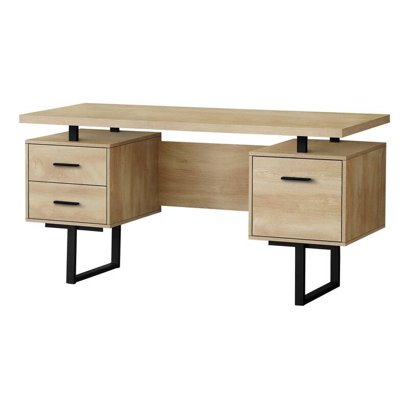 Stylish 60-Inch Computer Desk with Storage Drawers, File Organization, and Easy-to-Clean Surface for Work or Study