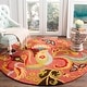 preview thumbnail 14 of 32, SAFAVIEH Handmade Blossom Rust Wool Rug 4' Round - Rust/Multi - Round