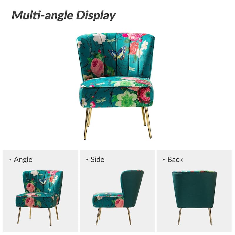 Almira Contemporary Upholstered Armless Side Chair with Tufted Back Set of 2 by HULALA HOME